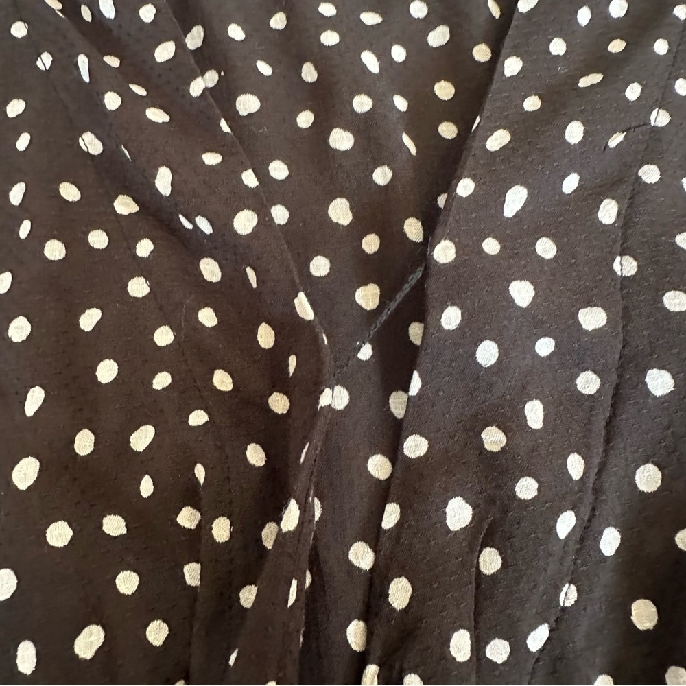 Free People Makin Waves Black Polka Dot Wrap Bell Sleeve Bodysuit - Picture 4 of 12